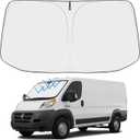 Proadsy 2025 Upgrade Windshield Sun Shade Custom Fit Dodge Ram Promaster 2014-2024 2025 4-Layer Foldable Front Sunshade Protector Sun Visor Blocks UV Rays Keep Car Cooler