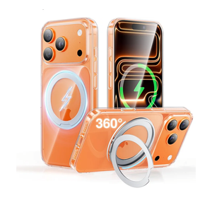 SMARTDEVIL Magnetic Stand for iPhone 17 Pro Max Case,[Built-in Invisible Kickstand][Compatible with MagSafe] [Military Grade Shockproof] 360° Magnetic Stand Phone Case, Clear