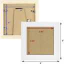 4x4 White Picture Frames Square Classic Natural Wood 6 Pack for Wall Mounting and Tabletop Display