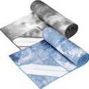 Treela 2 Pcs Yoga Towel, Non Slip Hot Yoga Mat 73'' x 25'' Soft Sweat Absorbent Blanket Workout Towel for Gym Pilates(Black and Blue)