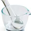 Ultrassist 8oz Glass Mortar and Pestle Bowl, Medicine Grinder and Mixer for Pharmacy or Science Lab