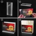 2 x Napkin Holder for Table, Clear Napkin Holder Can Display Photos, Lucite Cocktail Napkin Dispenser for Party,Kitchen, Office, Restaurant, Business, Acrylic Mail Holder Countertop