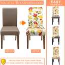 Fall Chair Covers for Dining Room Set of 4 Autumn Maple Leaf Dining Chair Protectors 4 Pcs Stretch Removable Washable Chair Slipcovers 4 Pack for Thanksgiving Home and Party Decor