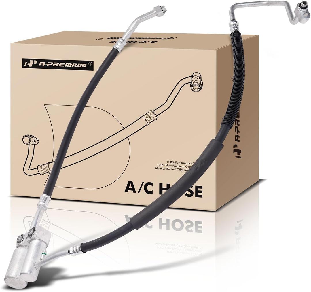 A-Premium A/C Suction Hose & Discharge Line Hose Assembly Compatible with Chevrolet Silverado 3500, Silverado 2500 HD & GMC Sierra 3500, Sierra 2500 HD, 2001, 6.6L, Turbocharged, Diesel