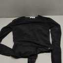 Popilush Long Sleeve Body Suits Womens Tummy Control Mesh Shapewear Corset Bodysuit Sheer Going Out Tops Fall Outfits (Medium, Black)