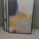 ARTKN Abstract Large Framed Canvas Wall Art, Fresh Simple Modern Wall Art Set of 3, Pink Orange Gray Blue Canvas Art Painting for Living Room Bedroom Office Wall Decoration (Orange, 16" X 24" X 3