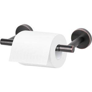 Newfun Oil Rubbed Bronze Toilet Paper Holder, SUS 304 Stainless Steel Adjustable Double Post Pivoting Toilet Paper Roll Holder Wall Mount for Bathroom
