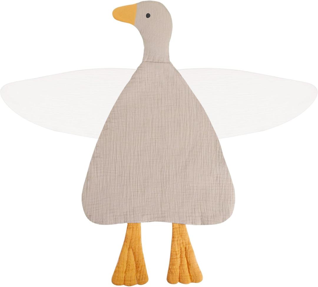 Baby Toys Lovey Blanket Soft Duck Toys for Newborn Essentials 0-6 Months, Sensory Stuffed Animal Security Blanket for Boys and Girls (Duck-Beige)