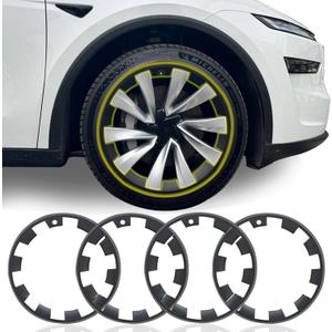 2025 2026 New Rim Protector for Tesla Model Y Juniper 20inch,Cover Curb Rash Wheel Rim Scratch,ABS Rim Guard Covers 4Pcs for Tesla Model Y Exterior Accessories Black