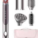 MESCOMB Infrared 6 in 1 Hot Air Styler Wrap - Dual Voltage Hair Dryer| Fast Drying & No Heat Damage, Professional Multi-Styler for Curling, Volumizing & Smooth Straightening (110V-240V) (Purple)