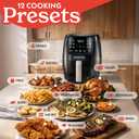 Gourmia Air Fryer - 4 Qt Basket Capacity, 12 Cooking Presets, Black, 4 Quart