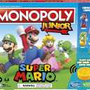 Monopoly Junior Super Mario Edition Board Game, Fun Kids' Ages 5 and Up, Explore The Mushroom Kingdom as Mario, Peach, Yoshi, or Luigi 