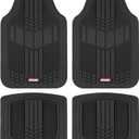 Motor Trend DualFlex Rubber Car Floor Mats All Weather Waterproof 4-Piece Sporty Two-Tone Design Car Mats Full Set - Universal Trim-to-Fit Floor Mats for Car, SUV, & Trucks - Car Carpet Protector