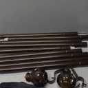 KAMANINA Curtain Rods for Windows 72 to 144 Inches (6-12ft) Long Heavy Duty Curtain Rod, 7/8 Inch Adjustable Decorative Drapery Rods with Netted Texture Finials, Bronze, Size: 32-144"