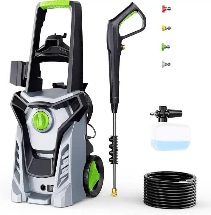 Pressure Washer, 2.9 GPM Max Power Washer with Foam Cannon Electric Pressure Washer for Cars, Fences, Patios, Decks, Patios and Driveway Powerwasher