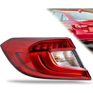 Tail Light Assembly Compatible With 2018-2022 Honda Accord Sedan Outer Left Driver Side LED Brake Talilight Replace 33500TVAA01