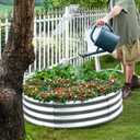 Land Guard Galvanized Raised Garden Bed 2Pcs, Planter Raised Garden Beds Outdoor, Round Clearance Raised Garden Beds for Gardening Vegetables 4x4x1ft……