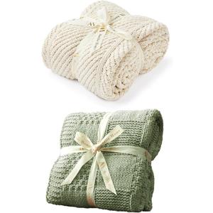Amelie Home Soft Cozy Chenille Knit Throw Blanket