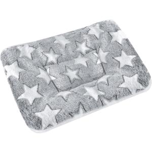 Small Animal Bed Mat, Soft & Warm, Suitable for Guinea Pig, Hamster, Rabbit, Rat and Bearded Dragon (X-Large(13.3''x9.4''), Star Grey)