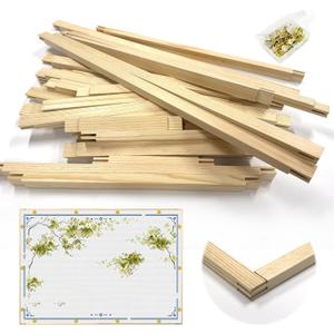 7 Lengths Wood Canvas Frames Kits, Total 28 Pcs Needlepoint Stretcher Bars for Needlework Embroidery Oil Painting Posters Art Supplies (6/8/10/12/14/16/20inch)