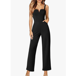 DAAWENXI Women's Casual Tank Top Sleeveless Jumpsuits Dressy Wide Leg Pants Rompers With Pockets Small