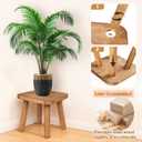 Solid Wooden Stool 9.3''H Wooden Plants Stand Wooden Decorative Stool Small Wood Stand for Bathroom Bedroom Livingroom Kitchen Bathroom