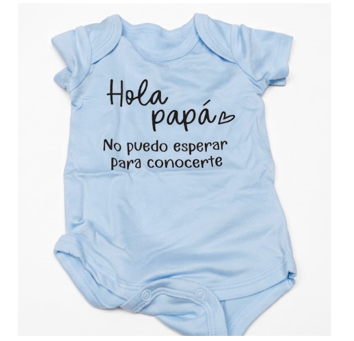 BIBIBLISSBABY Hola Papá Baby Announcement Onesie,Funny Spanish Pregnancy Announcement Infant Bodysuit for Grandparents to be,Baby Coming Soon Shower Reveal Idea Gift (Baby Blue), XS