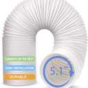 Jin&Bao Air Conditioner Vent Hose, Portable Exhaust Duct with 5.1 (5) Diameter, Clockwise Rotation, Length up to 78 Inches, Universal Replacement AC Hoses