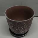 Gepege 8 Inch Plant Pot for Plants, Ceramic Planter with Drainage Holes and Saucers for Indoor Plants Large Flower Pot (Clay+white)