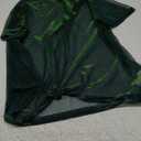 OYOANGLE Women's See Through Top Metallic Mesh Sheer Short Sleeve Rave T-Shirt (Medium, Green)