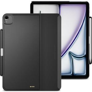 MAGEASY CoverBuddy iPad Case that Fits Magic Keyboard for iPad Air 13" (M4 2026 / M3 2025 / M2 2024, 8th/7th/6th Gen) Magic Keyboard Compatible iPad Air Case with Pencil Holder (Leather Black 5.05)