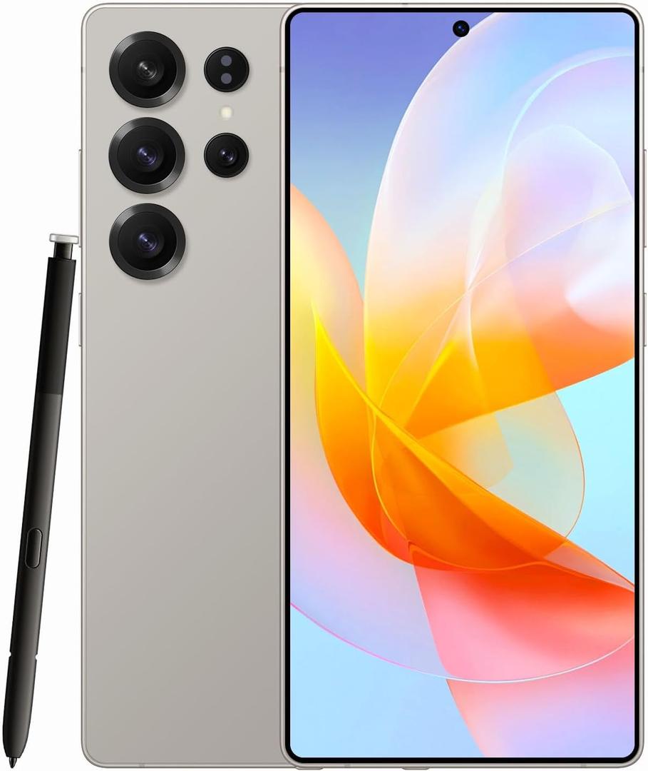 Unlocked Phones E25 Ultra Smartphone, 12+512GB Unlocked Cell Phone with Build-in Pen, 48+108MP Camera, Android 14.0, 6800mAh Long Battery, Dual SIM, 6.9 HD Screen, Face ID/GPS/Fingerprint Lock