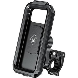 360 Universal Bike Holder Bike Motorcycle Holder 5.5-6.8 inch Mobile Stand Shockproof Bracket GPS Clip (Black)
