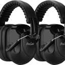 ProCase Noise Reduction Ear Muffs, Sound Proof Ear Protection, NRR 28dB Noise Cancelling Headphones for Adults Kids Autism, Hearing Protection for Mowing -2 Packs, Black