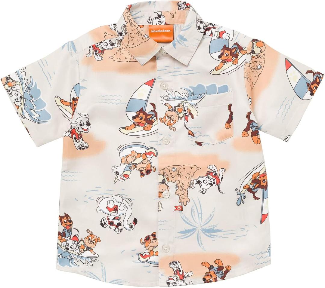 Paw Patrol Matching Family Hawaiian Button Down Shirt Toddler to Adult Sizes (2T - 2XL)
