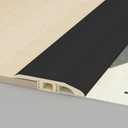 Set of 6 Floor Transition Strip, T Moulding for Laminate Flooring Planks, Wood Grain Transition for Carpet, Floor, Tile (Black, 24 x 2 inch)
