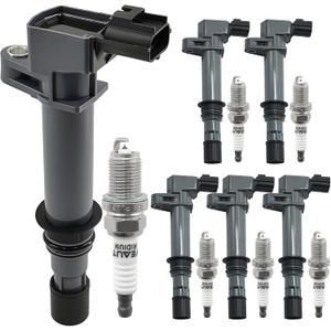 OYEAUTO Ignition Coil Pack and Iridium Spark Plug UF270 Set of 6 Compatible with Dodge Jeep Mitsubishi Liberty Grand Cherokee Raider Commander Nitro Durango Dakota 3.7L V6