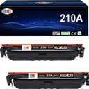 2 Pack Replacement for HP 210A Black Toner Cartridge W2100A Replacement for Color MFP 4301fdw 4301fdn Pro 4201dw 4201dn Series Printer Ink (with Chip)