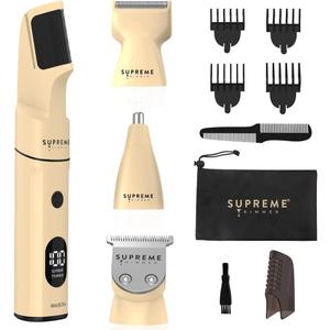 Supreme Trimmer All-in-One Multigroomer | No-Nick, Nose/Ear/Pubic & Full Body Grooming Kit | LCD Display, Rechargeable & Waterproof Men's Hair Trimmer | SMG3040