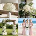 100 PCS White Hydrangea Artificial Flowers, Faux Hydrangea Flowers, Fake Hydrangeas, Silk Hydrangea Flowers with Stems, White Artificial Flowers Bulk for Wedding Party Decor Bulk Artificial Flowers