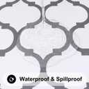 Smiry Round Picnic Tablecloth, Waterproof Elastic Fitted Table Covers for 18" - 24" Tables, Wipeable Flannel Backed Vinyl Tablecloths for Camping, Indoor, Outdoor, White & Dark Grey