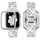 Supoix Compatible with Apple Watch Band  Case, Women Jewelry Bling Diamond Rhinestone Replacement Metal Bands Size 7.5