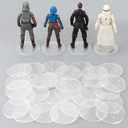 Action Figure Stand Star Was Black Series 6inch, 1/12 Scale Figures Toy Collection Support Display Holder Bases Accessories, 6-Pegs 3-Size, Circle, 24PACK