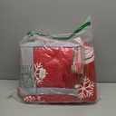 Tititada Christmas Snowflake Quilt Bedspread Set King, White Snowflake on Red Soft Microfiber Holiday Lightweight Coverlet Bedding Set with Pillow Shams