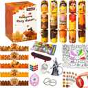 10Pack 10" Thanksgiving Non-Snap Party Favors - Turkey Design With Thanksgiving Hat, Joke and Gift For Adults