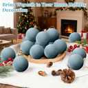OCTERIC 30 Pcs 2.4 Inches Velvet Christmas Ball Ornaments, Shatterproof Dusty Blue Flocked Bulbs Decorations Set, Retro Decorative Hanging Plastic Ornaments for Xmas Tree Holiday Party Dcor