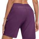 TACVASEN Women's Hiking Shorts 8" Quick Dry Lightweight Water Resistant Athletic Shorts with Pockets Outdoor Golf Active (XXL)