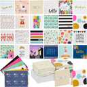 Sustainable Greetings: 72-Pack All Occasion Mini Notecards with Envelopes and 24 Assorted Stickers, 2.5x2.5 Inches, Multicolored