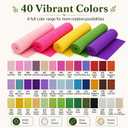 40 Rolls of 40-Color Bulk Crepe Paper, Including 100 Flower Stems and 6 Rolls of Tape, Plus a Free 5.43-inch Pair of Scissors Suitable for Bouquet Wrapping, DIY Crafts, Wedding and Party Decorations