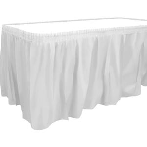 Party Dimensions Plastic Table Skirt, 29-Inches by 14-Feet - White - 6 Pack